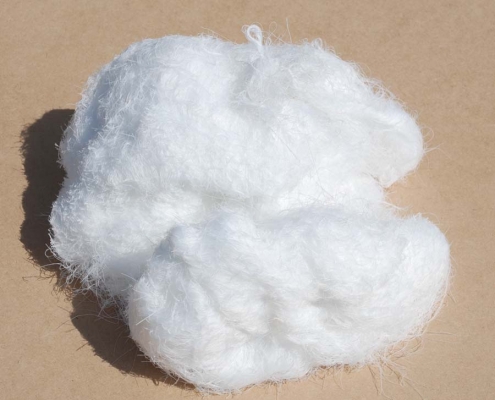 white textured polyester waste