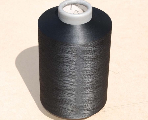 polyestrized textured yarns in various colors